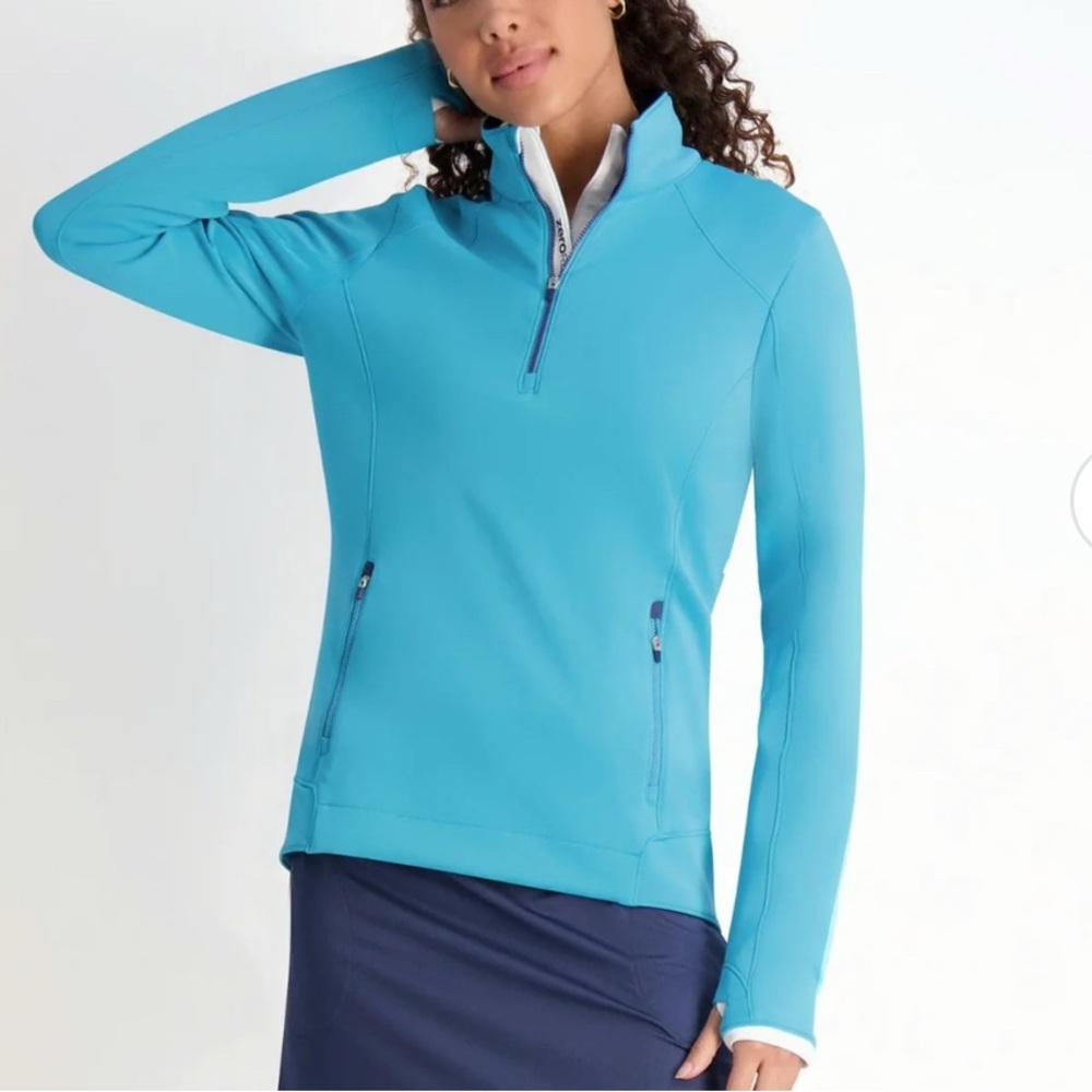 Zero Restriction Sofia Pullover Quarter Zip Pocke… - image 1
